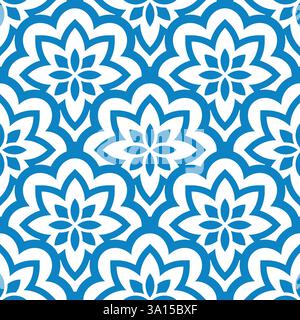 Muster Blumen nahtlos blaue Farben Stock Vektor