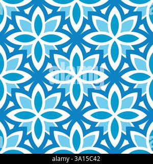 Muster Blumen nahtlos blaue Farben Stock Vektor