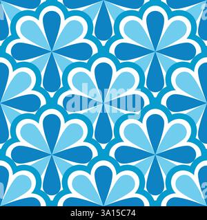 Muster Blumen nahtlos blaue Farben Stock Vektor