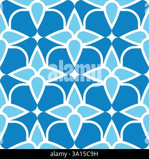 Muster Blumen nahtlos blaue Farben Stock Vektor