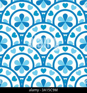 Muster Blumen nahtlos blaue Farben Stock Vektor
