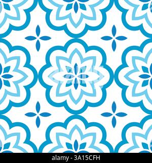 Muster Blumen nahtlos blaue Farben Stock Vektor