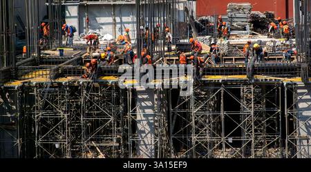 Luftaufnahme der Baustelle Stockfoto