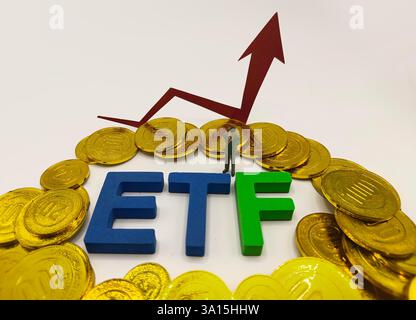 SUQIAN, CHINA - 7. MÄRZ 2025 - Abbildung ETF, Suqian, Provinz Jiangsu, China, 7. März 2025. Stockfoto