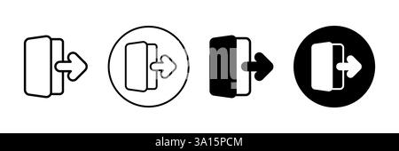Drei Varianten eines EXIT-Symbols, perfekt für digitale Schnittstellen Stock Vektor