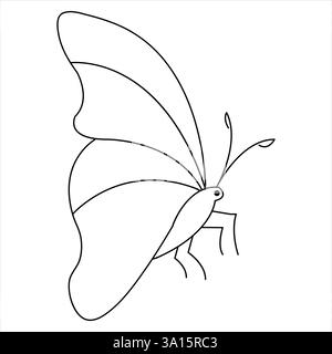 Durchgehende einzelne Linie Schmetterlingsdesign handgezeichnet Minimalismus Umrissvektor Illustration Stock Vektor