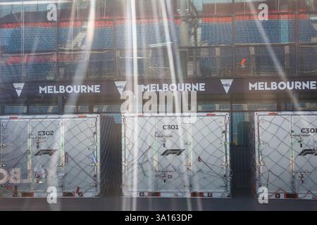 Melbourne, Australien. März 2025. Auf dem Albert Park Grand Prix Circuit für den Formel 1 Grand Prix von Australien 2025, der vom 13. Bis 16. März stattfindet, werden die Rennstrecken vorbereitet. (Foto: George Hitchens/SOPA Images/SIPA USA) Credit: SIPA USA/Alamy Live News Stockfoto