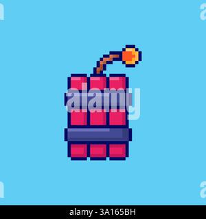 Pixel Art Dynamite Explosion Spiel Asset Design Stock Vektor