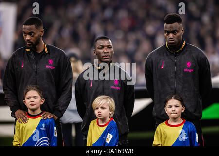 Kopenhagen, Dänemark. März 2025. Moises Caicedo von Chelsea FC war beim Spiel der UEFA Conference League zwischen dem FC Kopenhagen und Chelsea FC in Parken in Kopenhagen zu sehen. Quelle: Gonzales Photo/Alamy Live News Stockfoto