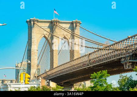 Usa, New York State, New York City, Brooklyn Bridge Stockfoto