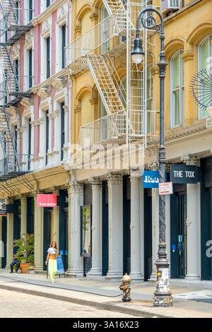 Usa, New York State, New York City, Manhattan, Soho, Green Street, die Gebäude aus Gusseisen, Gebäude mit gusseiserner Architektur Stockfoto