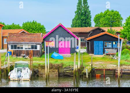 Frankreich, Gironde, La Teste-de-Buch, Tour du Bassin d'Arcachon, der Austernhafen von La Teste Stockfoto