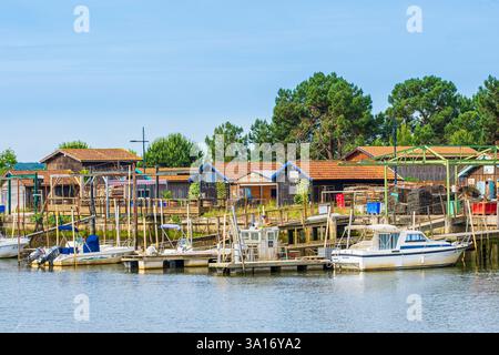 Frankreich, Gironde, La Teste-de-Buch, Tour du Bassin d'Arcachon, der Austernhafen von La Teste Stockfoto