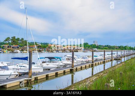 Frankreich, Gironde, La Teste-de-Buch, Tour du Bassin d'Arcachon, der Austernhafen von La Teste Stockfoto