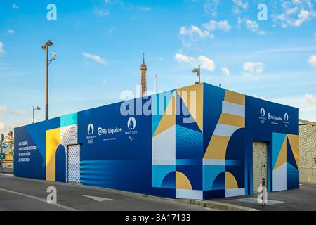 Frankreich, Paris, Wasserstofftankstelle, Einnahmen aus den Olympischen Spielen 2024 in Paris Stockfoto