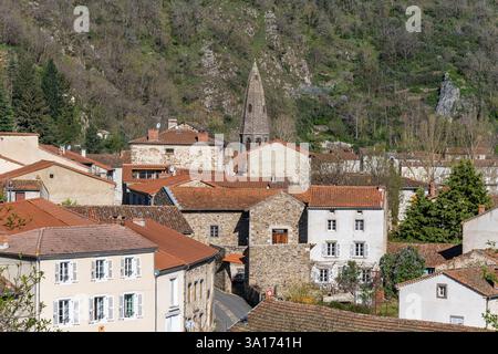 Frankreich, Haute Loire, Saint-Cirgues, Allier-Tal Stockfoto