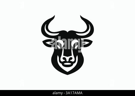 Auffälliges Bull-Logo-Design mit starker Silhouette und modernen Elementen für kraftvolles Branding Stock Vektor