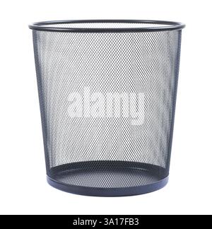 Leerer Papierkorb auf weißem Hintergrund Stockfoto