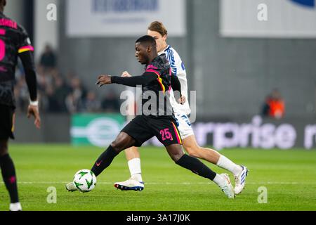 Kopenhagen, Dänemark. März 2025. Moises Caicedo (25) von Chelsea FC wurde während des Spiels der UEFA Conference League zwischen dem FC Kopenhagen und Chelsea FC in Parken in Kopenhagen gesehen. Stockfoto