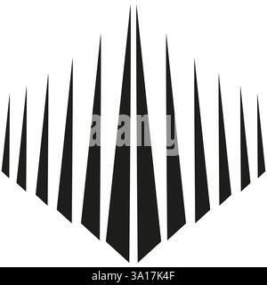 Abstrakter Dreieckskranz. Kreisförmiges Vektordesign. Geometrisches Pfeilmuster. Schwarze Dreiecksformen. Stock Vektor