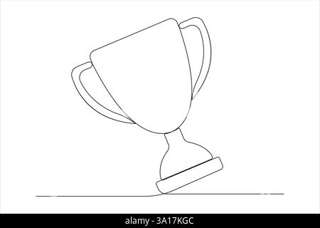 Durchgehende eine Linie Kunstzeichnung des Siegers Trophäe Vektor Illustration Design Stock Vektor