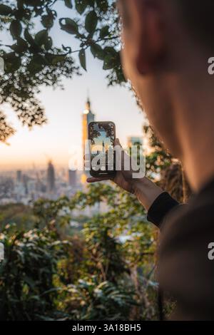 Smartphone Fotografie in Taipeh Stockfoto