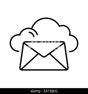 Lineares E-Mail-Symbol. Hüllkurve-Symbol. Bearbeitbare Kontur. Vektorabbildung Stock Vektor