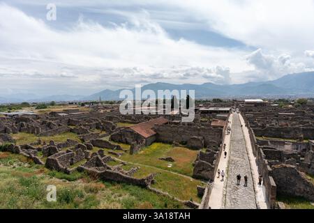 Pompeji, Italien - 25. Mai 2024: Luftaufnahme von Pompeji. Stockfoto