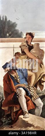TIEPOLO, Giovanni Battista (* 1696, Venezia, d. 1770, Madrid) Ein sitzender Mann und ein Mädchen mit einem Pitcher um 1755 Öl auf Leinwand, 160 x 54 cm National Gallery, London das Gemälde gehört zu einer Serie von vier Gemälden gleicher Größe, alle in der National Gallery, London. --- Schlüsselwörter: ----------------- Autor: TIEPOLO, Giovanni Battista Titel: Ein sitzender Mann und ein Mädchen mit einem Pitcher Zeitlinie: 1701-1750 Schule: Italienisch Form: Malerei Typ: Genre Stockfoto