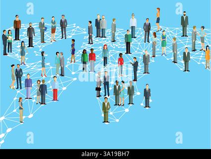 Vernetzung weltweit Stockfoto