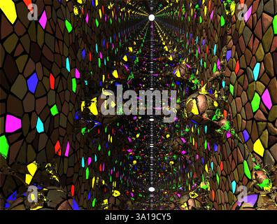 Abstrakte, farbenfrohe Faraktalbilder 3D-Rendering Stockfoto