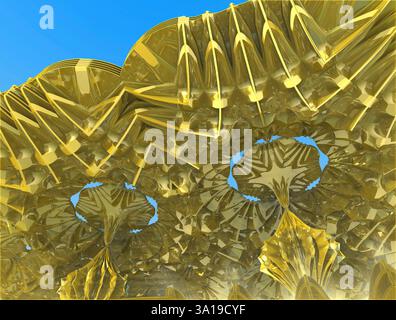 Abstrakte, farbenfrohe Faraktalbilder 3D-Rendering Stockfoto
