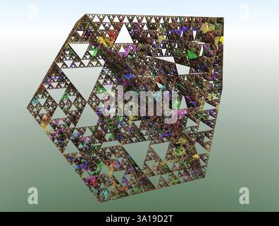 Abstrakte, farbenfrohe Faraktalbilder 3D-Rendering Stockfoto