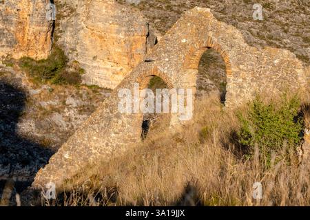 Aquädukt der Burg Berlanga de Duero, 16. Jahrhundert. Soria, autonome Gemeinschaft Castilla y León, Spanien, Europa Stockfoto