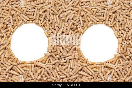 Rahmen mit alternative Biokraftstoffe aus Sägemehl Pellets hergestellt. Stockfoto