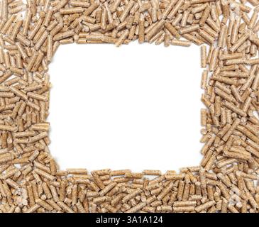 Rahmen mit alternative Biokraftstoffe aus Sägemehl Pellets hergestellt. Stockfoto