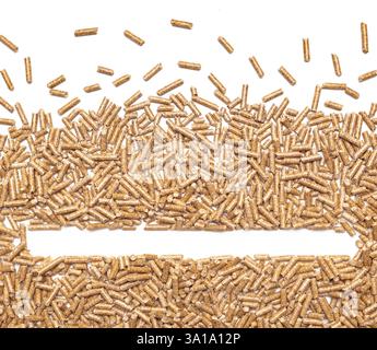 Rahmen mit alternative Biokraftstoffe aus Sägemehl Pellets hergestellt. Stockfoto