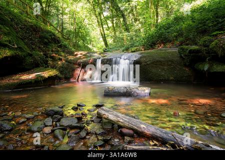 Panoramablick in der Nähe von Trier, Eifel, Rheinland-Pfalz, Deutschland Stockfoto