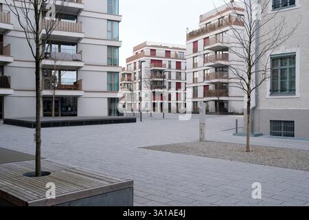 Wohnkomplex mit modernen Apartments in München Pasing in der Nähe der ehemaligen Umschlagfabrik Stockfoto