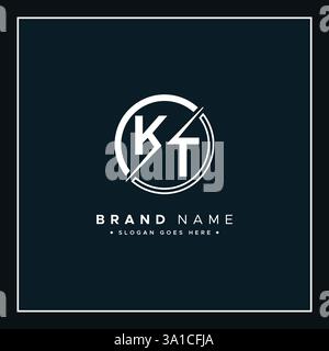 KT-Vektor-Logo-Vorlage – einfaches Symbol für Anfangsbuchstaben K und T Monogramm Stock Vektor