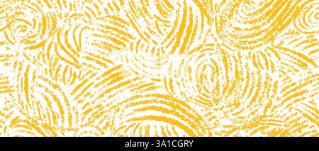 Abstraktes geometrisches Muster in Pasta. Nahtloser Hintergrund mit Spaghettistruktur. Italienische Nudeln, asiatische, japanische oder chinesische Gerichte. Gelbe Wirbel. Kulinarisches Essen Stock Vektor