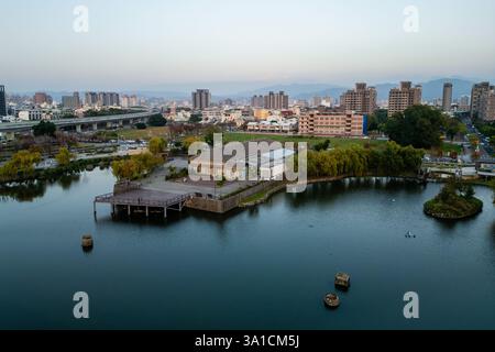 Luftaufnahme des Empire Sugar Factory Industry Museums in Taichung, Taiwan Stockfoto