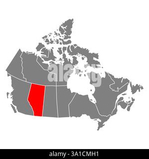 Alberta von Kanada Kartenform, Reise Web flach Konzept Symbol Vektor Illustration. Stock Vektor