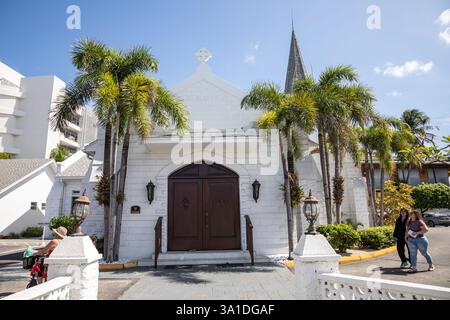 Januar Sonnenschein in George Town, den Cayman Islands Stockfoto