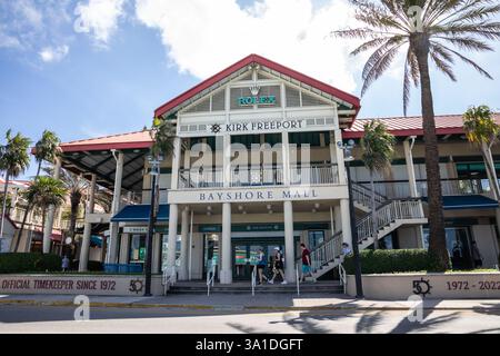 Januar Sonnenschein in George Town, den Cayman Islands Stockfoto