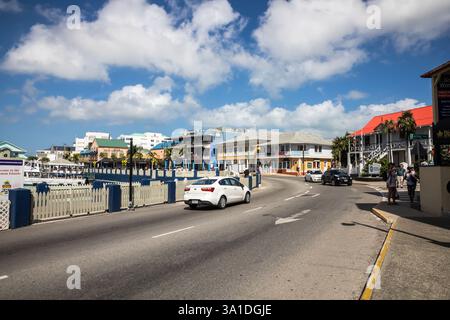 Januar Sonnenschein in George Town, den Cayman Islands Stockfoto