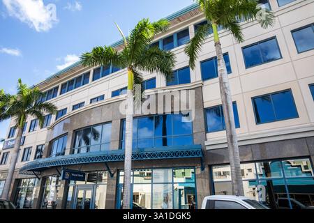 Januar Sonnenschein in George Town, den Cayman Islands Stockfoto