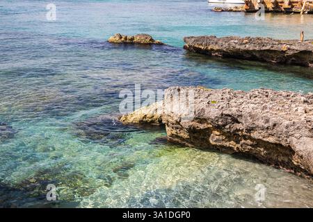 Januar Sonnenschein in George Town, den Cayman Islands Stockfoto