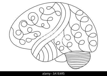Menschliches Gehirn kontinuierliche einzeilige Zeichnung von Liniengrafik und Vektor-Illustration Design Stock Vektor