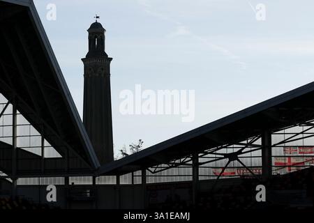 März 2025; Gtech Community Stadium, Brentford, London, England; Premier League Football, Brentford gegen Aston Villa; ein allgemeiner Blick auf das Gtech Community Stadium vor dem Start Stockfoto